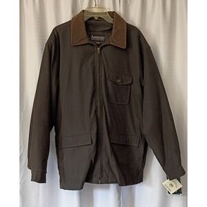 Aberdeen Collection Coat Men's Sz Large  Brown Microfiber Mid-Length Coat NOS
